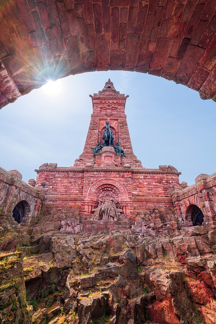 Barbarossa, Gesicht, Skulptur, Kyffhäuser, Denkmal, Kyffhäuserland, Harz, Thüringen, Deutschland, Europa