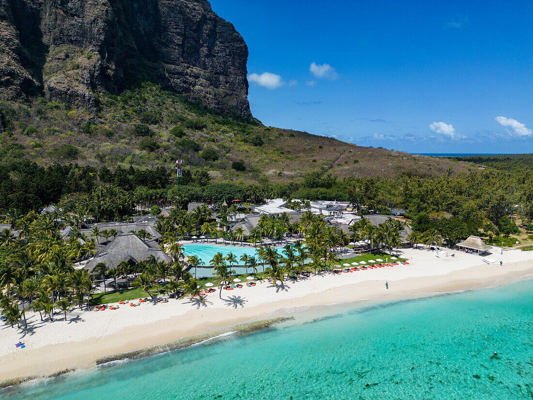  Aerial view of beach at Dinarobin Beachcomber Golf Resort 