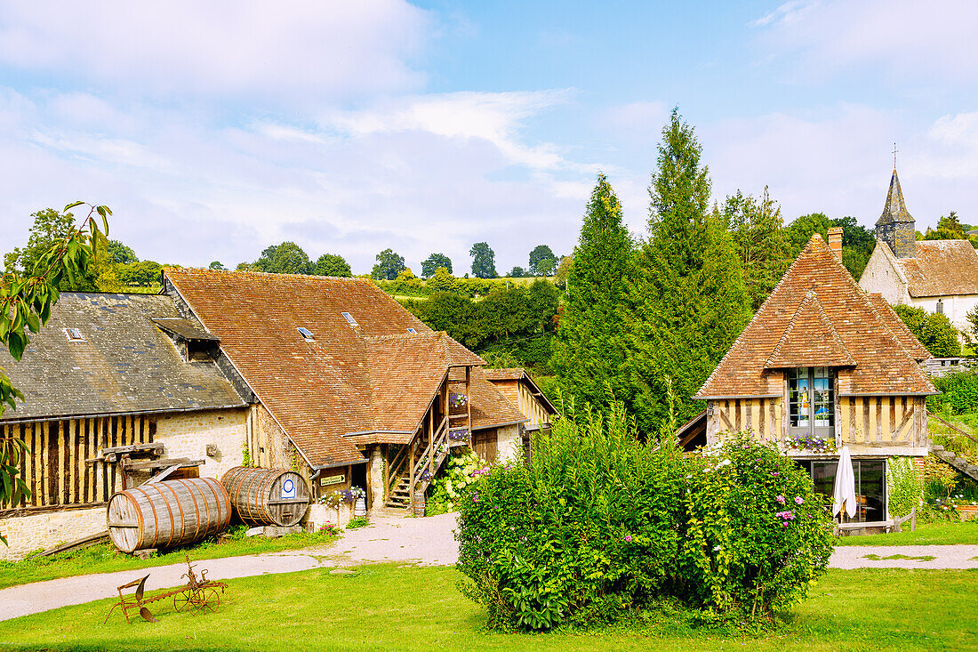  Manor house with cider production and Calvados distillery Le Manoir de Grandouet near Cambremer in the Pays d&#39;Auge in the Calvados department in the Normandy region of France 