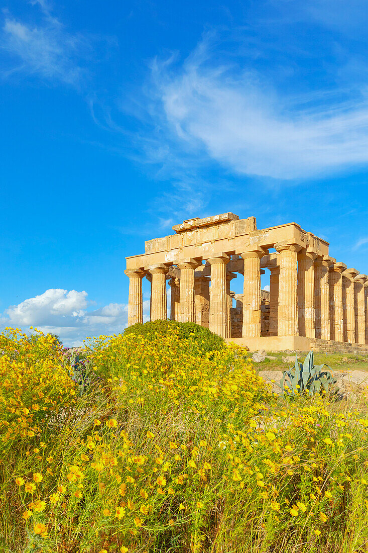  Tempel der Hera oder Tempel E, Archäologischer Park Selinunte, Selinunte, Bezirk Trapani, Sizilien, Italien 