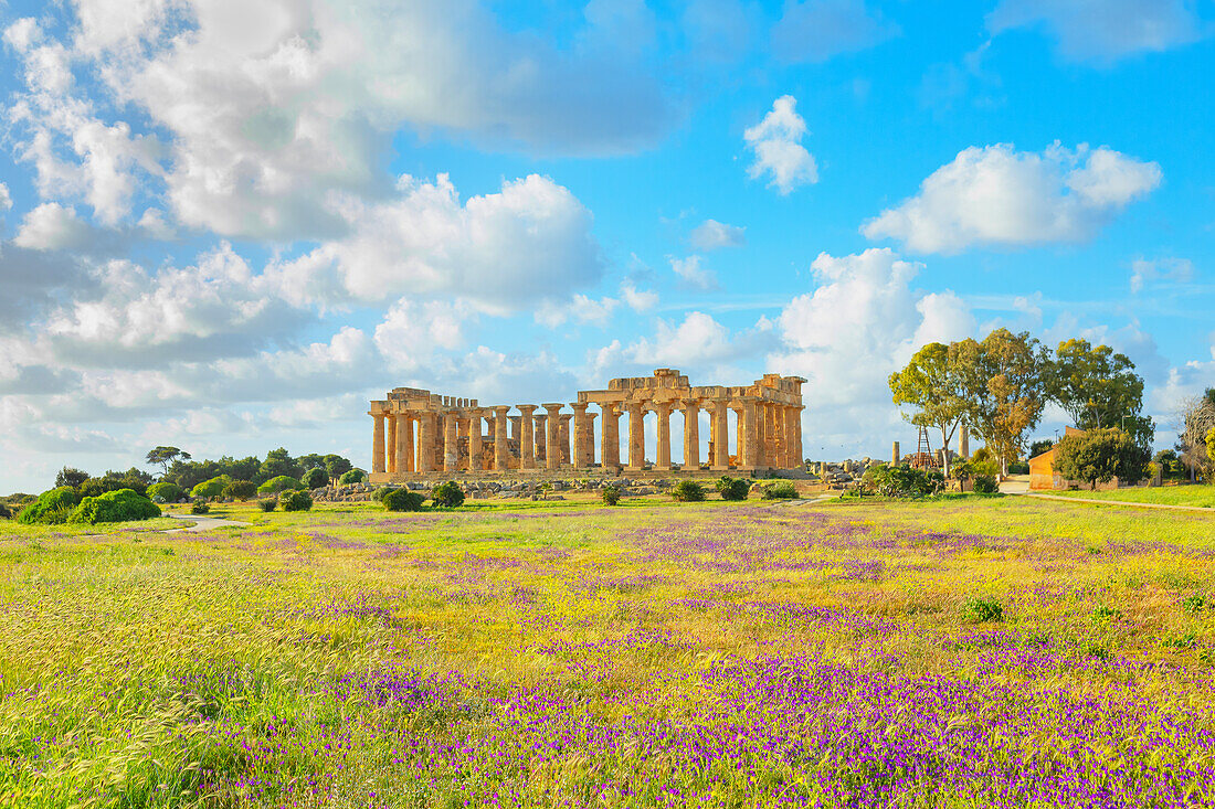  Tempel der Hera oder Tempel E, Archäologischer Park Selinunte, Selinunte, Bezirk Trapani, Sizilien, Italien 