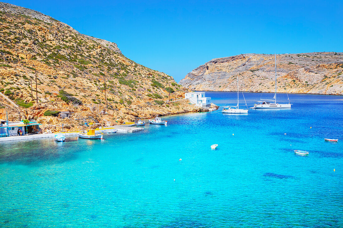 Heronissos fishing village bay, Heronissos, Sifnos Island, Cyclades Islands, Greece