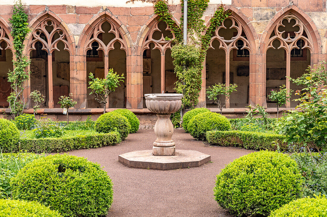 Kreuzgarten und Kreuzgang ehemaliges Augustinerkloster Landau in der Pfalz, Rheinland-Pfalz, Deutschland