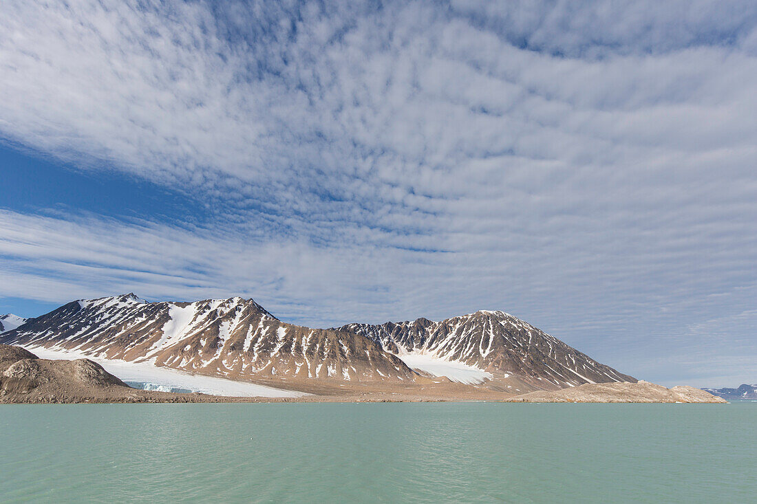  Mountains in the Bjornfjord at Smeerenburgbreen, Spitsbergen, Norway 