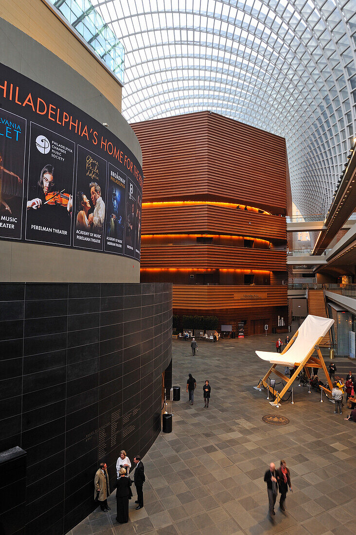 Kimmel Center for the Performing Arts (Architekt Rafael Vinoly), Philadelphia, Pennsylvania, USA