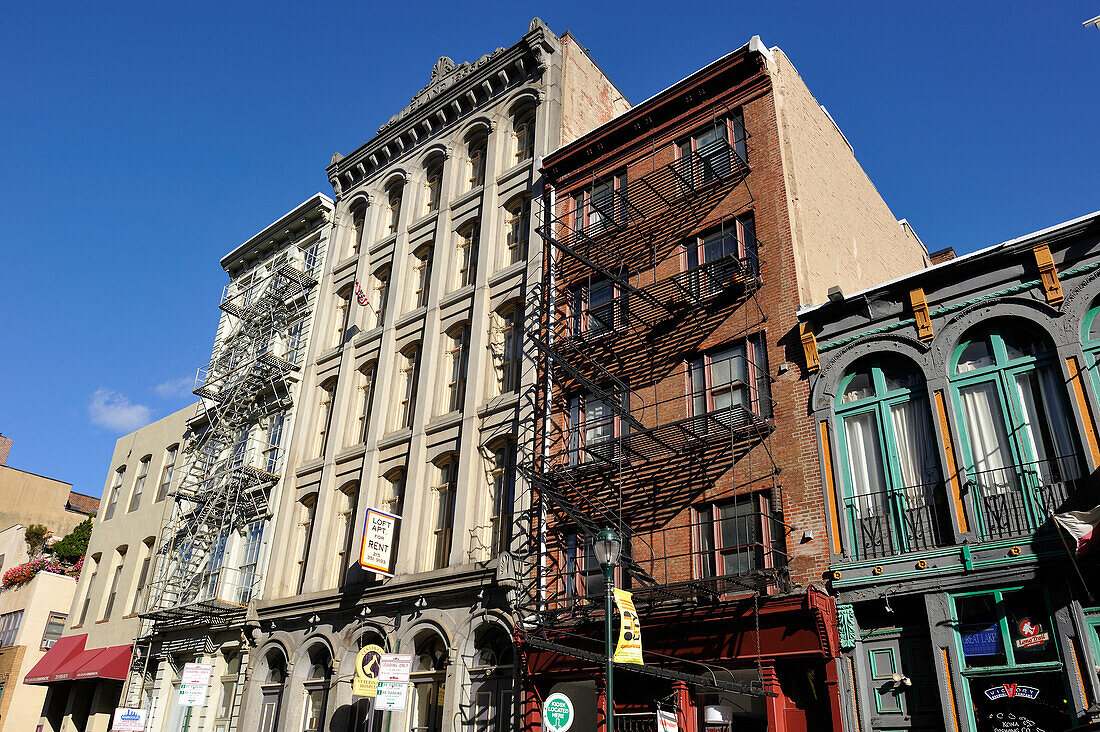 buildings with fire escape, N 3rd Street, Philadelphia, Commonwealth  of Pennsylvania,Northeastern  United States,