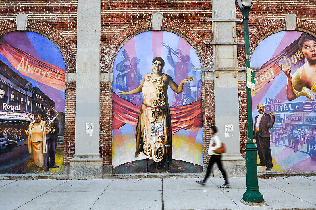 " Royal Theatre", Mural by Eric Okdeh, Mural Arts Program, 1524 South Street, Philadelphia, Commonwealth  of Pennsylvania,Northeastern  United States,