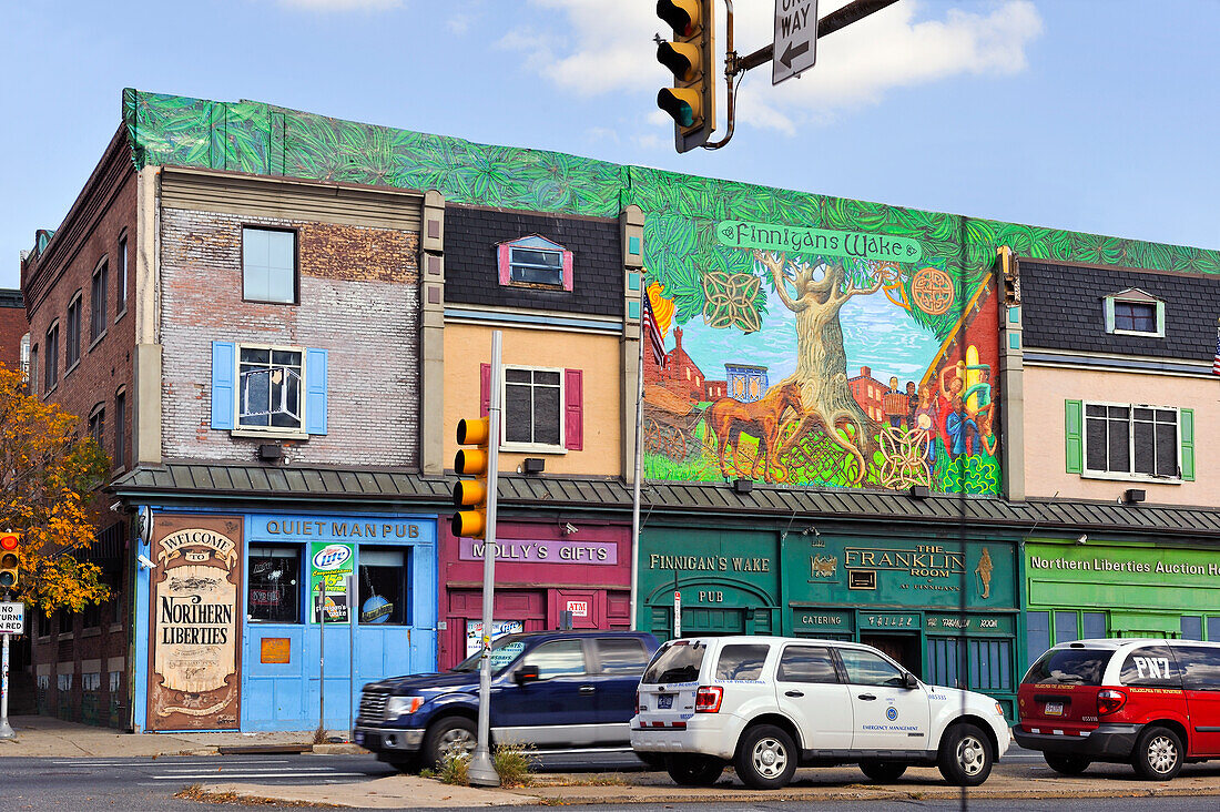 "In The Shadow of the Wood", Mural by Paul Santoleri, 3rd et Spring Garden Streets, Mural Arts Program, Philadelphia, Commonwealth  of Pennsylvania,Northeastern  United States,