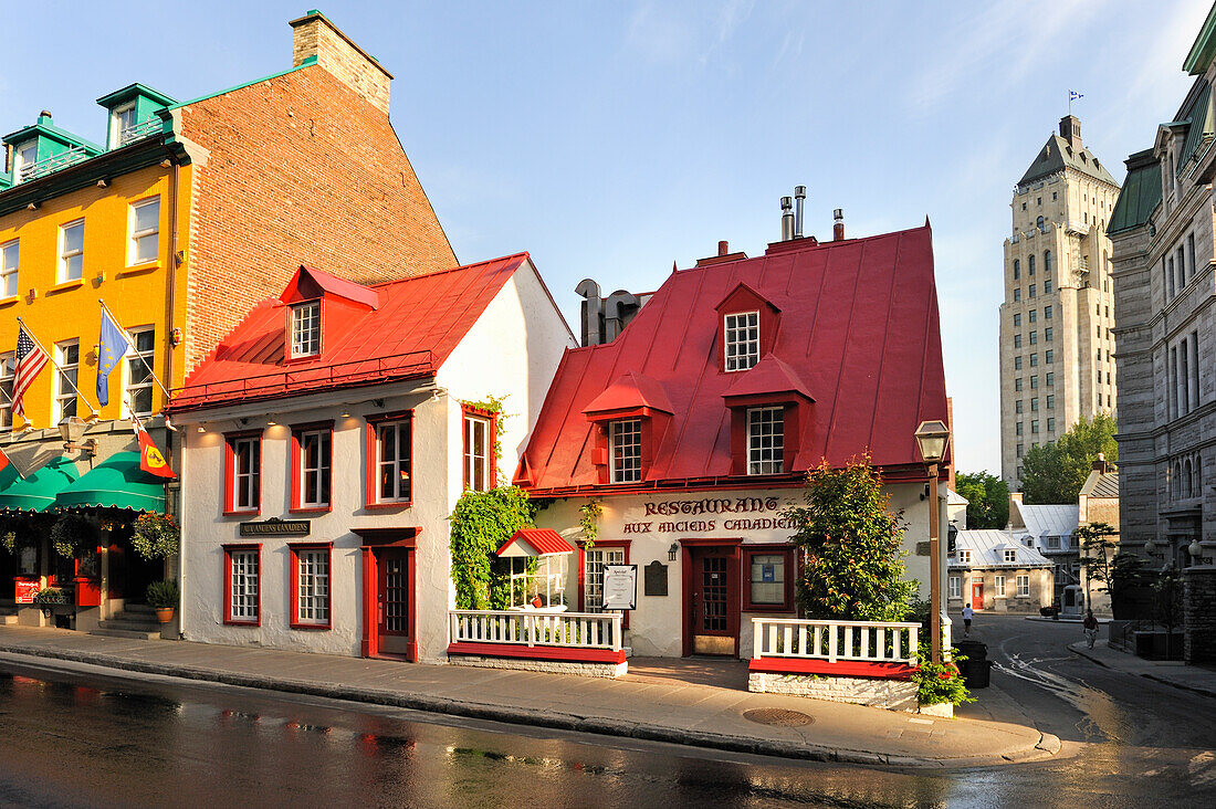 Restaurant in historischem Häuschen, St-Louis Street, Quebec City, Provinz Quebec, Kanada, Nordamerika