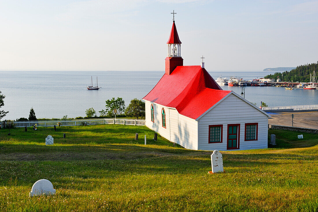 Capel of Tadoussac by Saint Lawrence river,Cote-Nord region,Province of Quebec,Canada,North America