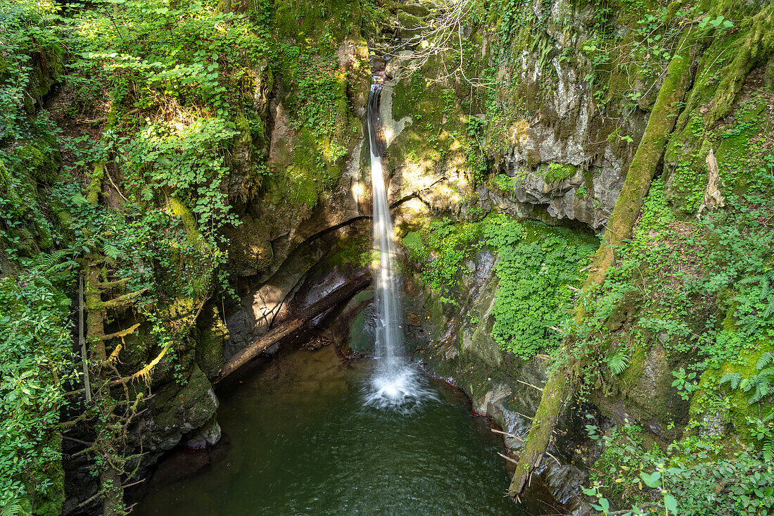  Haselbach waterfall in the Black Forest near Weilheim, Baden-Württemberg, Germany 