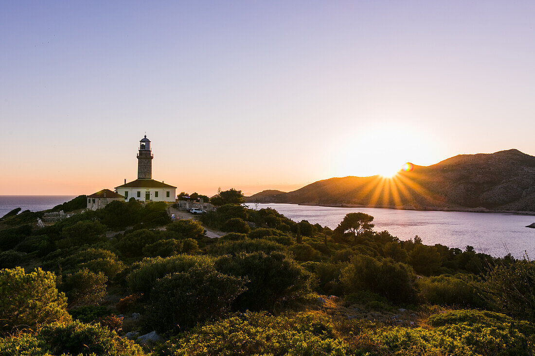  Lighthouse on Lastovo, Croatia, at sunset 