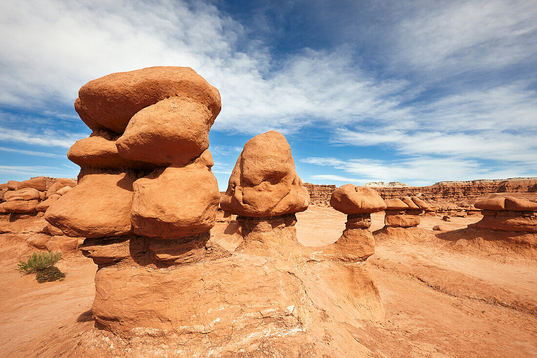 Malerische Hoodoos im Goblin Valley State Park. Utah, USA.