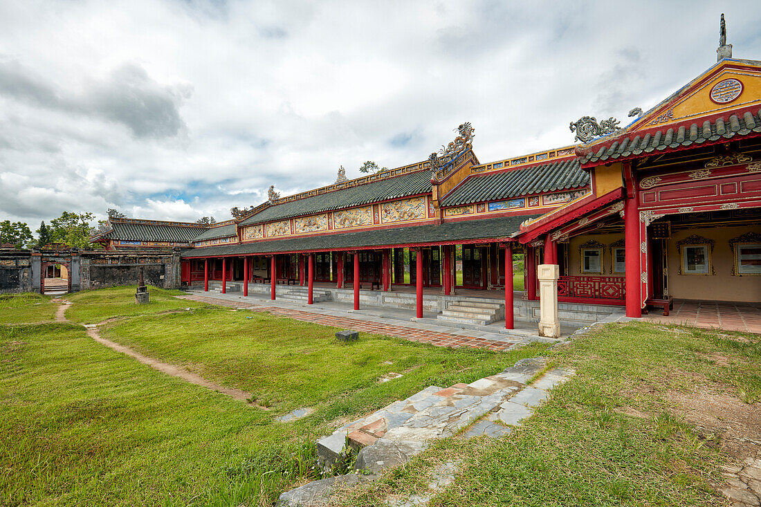 Exterior view of the Khon Thai Residence (Queen's Private Apartment). Imperial City, Hue, Vietnam.