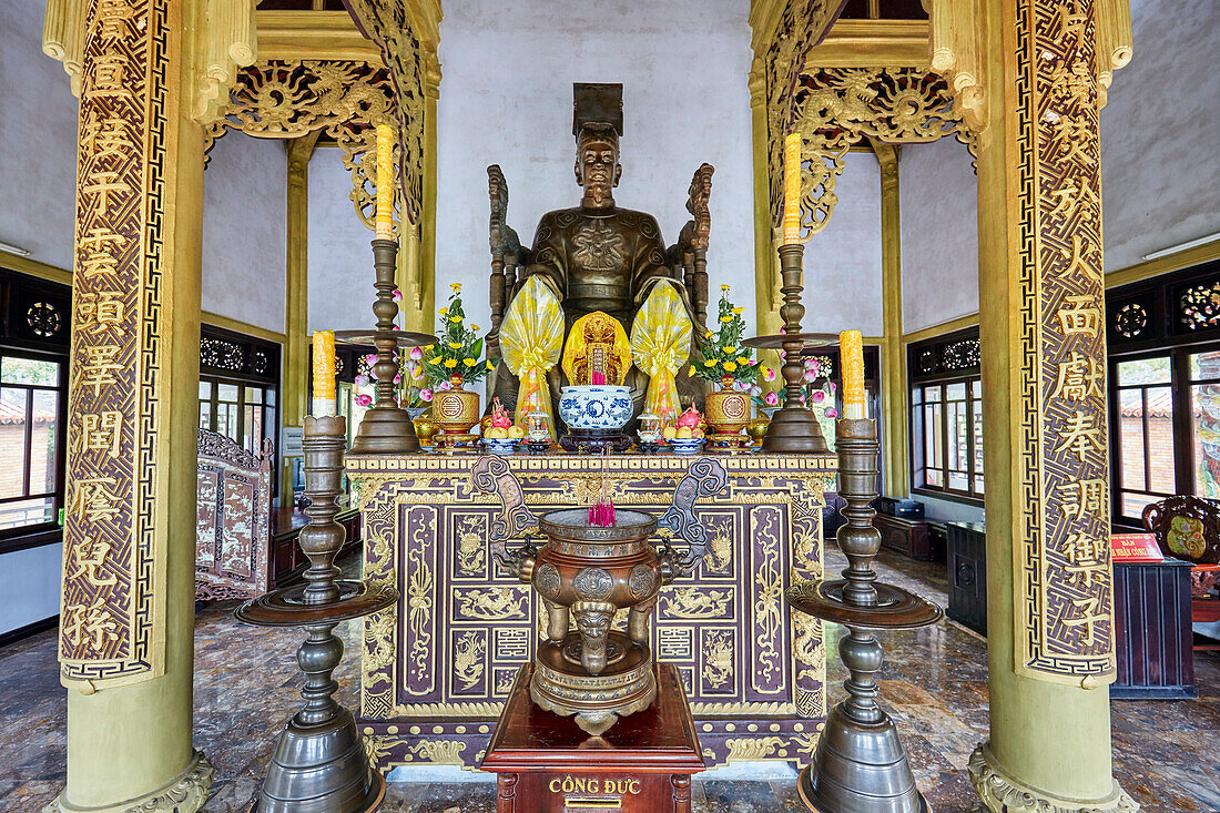 Altar in the Temple of Tran Nhan Tong at the Huyen Tran Cultural Center. Hue, Vietnam.