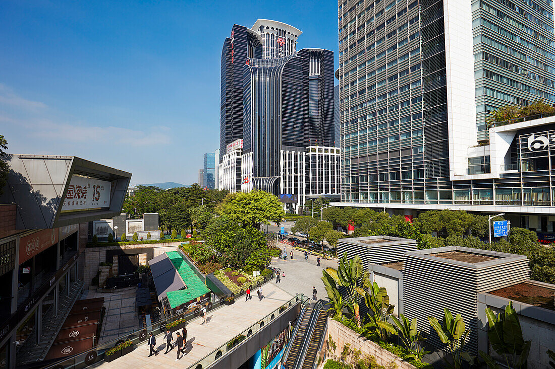 Urban landscape in theFutian Central Business District (CBD). Shenzhen, Guangdong Province, China.