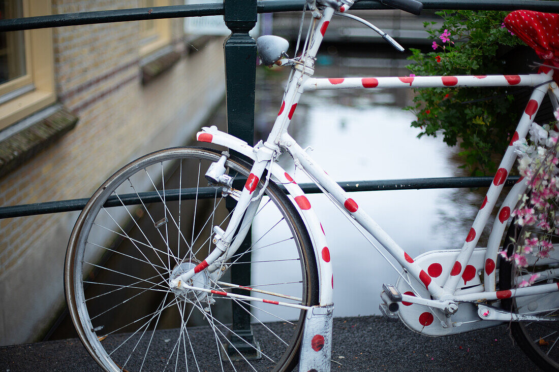 Amsterdam Niederlande, Polka Dots, Fahrrad, Bemalt