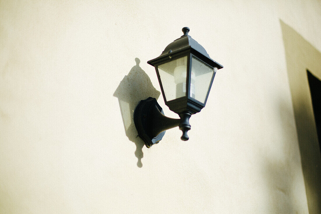 Marradi, Italy, Lamp , Harsh light, shadow, wall lamp