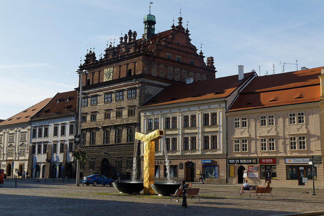  Goldene Quelle, Kaiserhaus, Platz der Republik, Pilsen, Tschechische Republik 