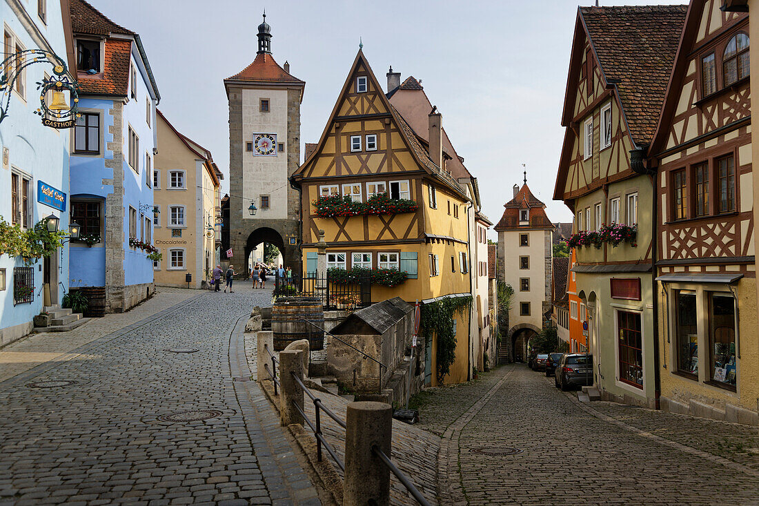 Plönlein in Rothenburg ob der Tauber, Bayern, Deutschland