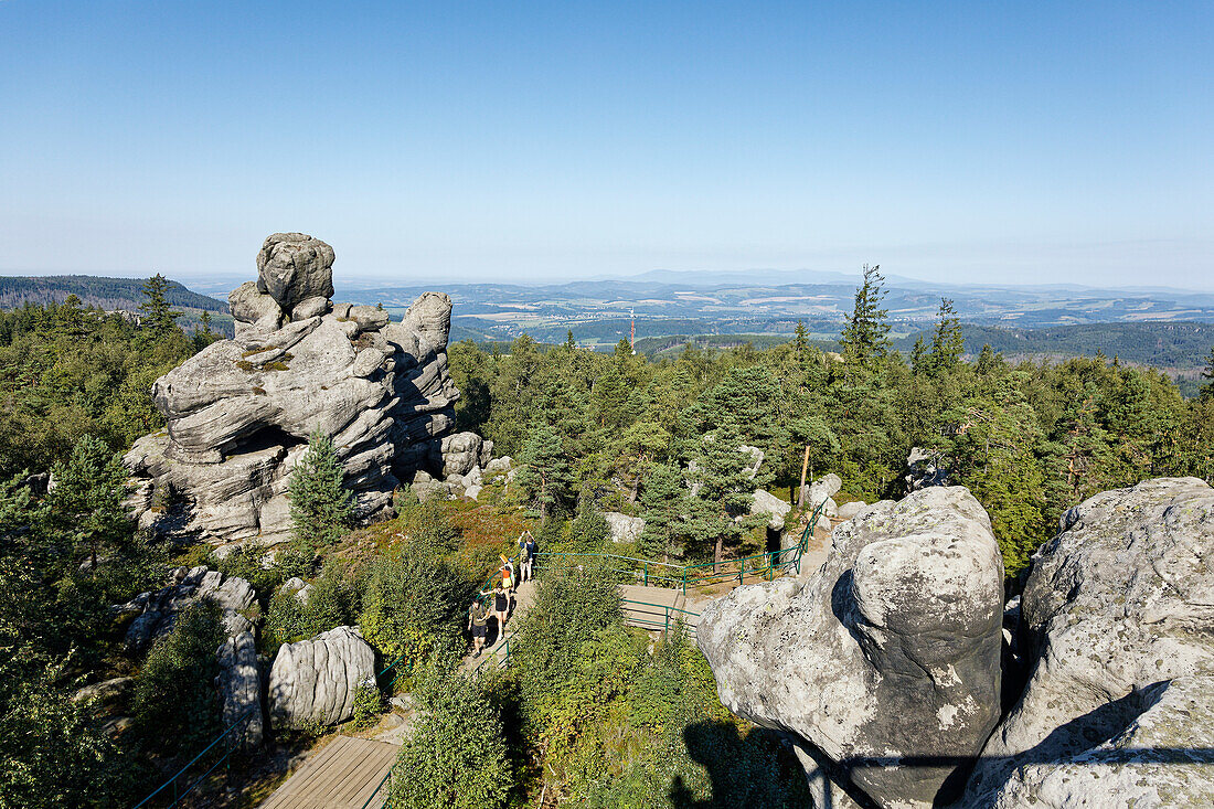 Rock formation, Großvaterstuhl, Große Heuscheuer, Gebirge, Szczelinicec Wielki, Gory Stolowe, Heuscheuergebirge, Karlow, Lower Silesia, Poland