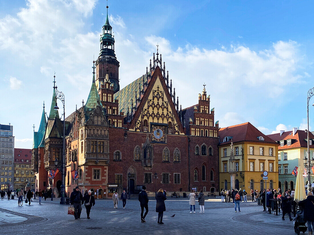  Rathaus, Rynek Wroclaw, Breslau, Niederschlesien, Polen 