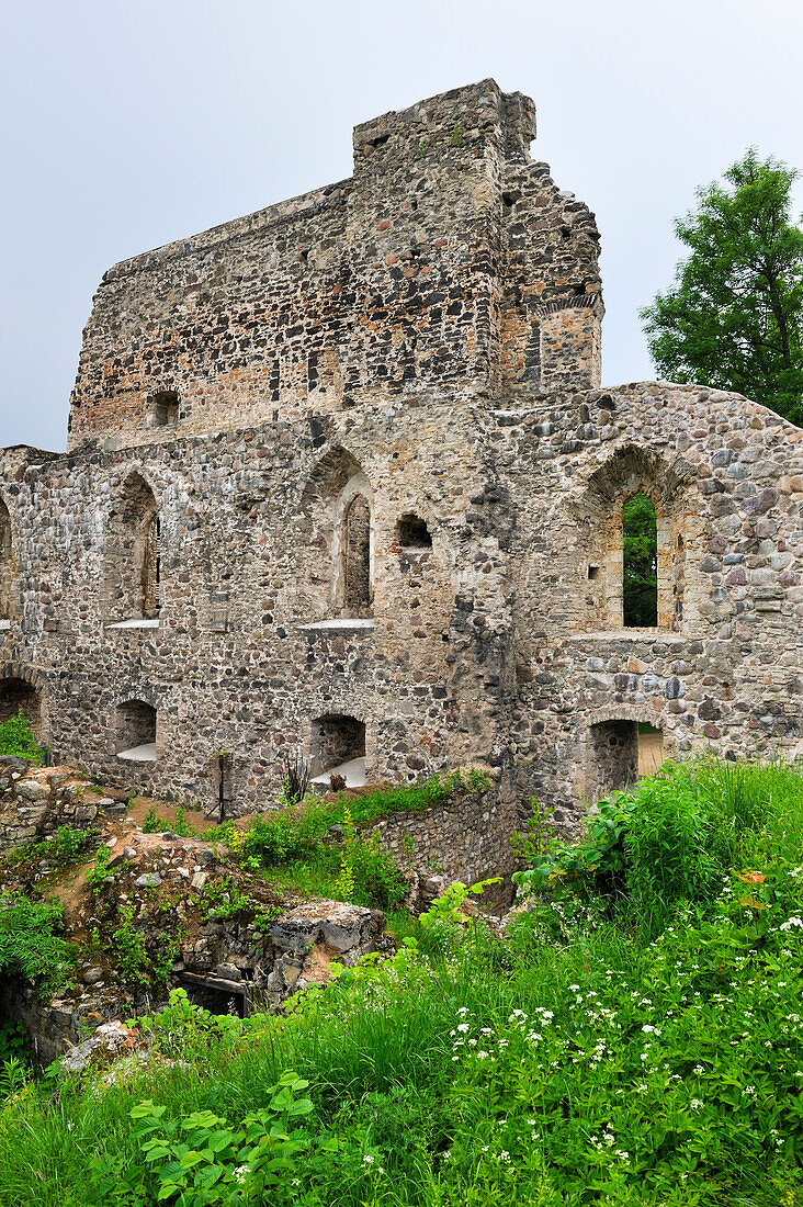  Ruinen der mittelalterlichen Burg Sigulda, Sigulda, Region Vidzeme, Lettland, Baltikum, Nordeuropa 