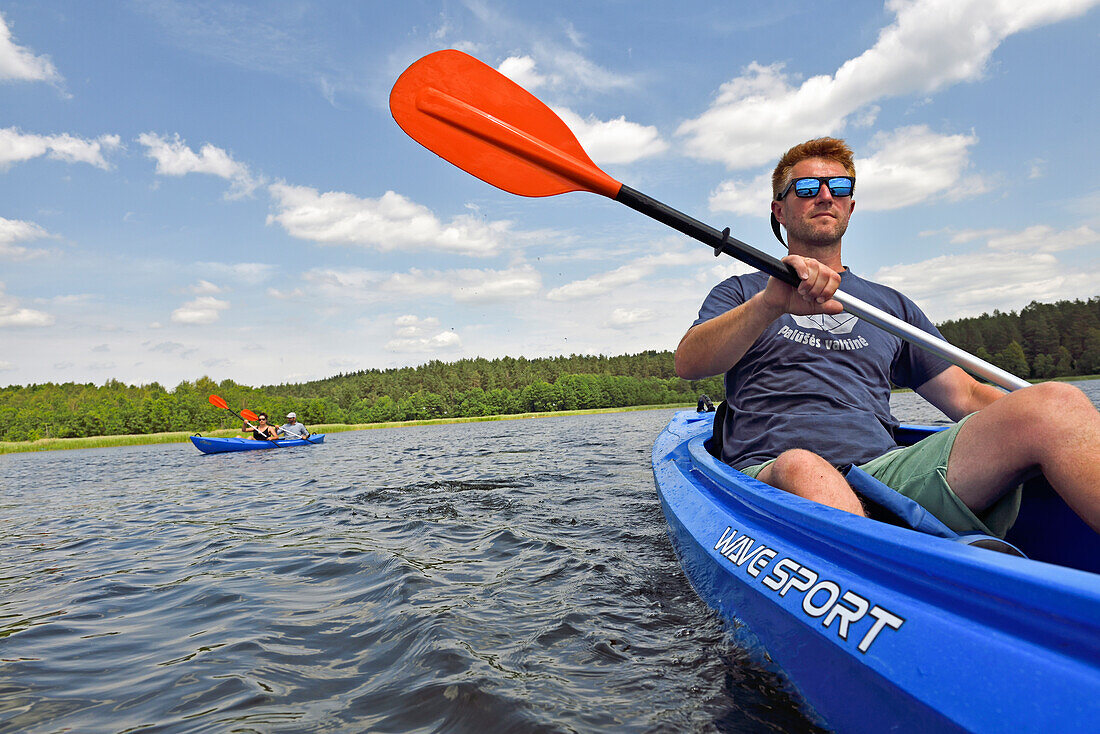 canoe trip around Ginuciai, Aukstaitija National Park, Lithuania, Europe