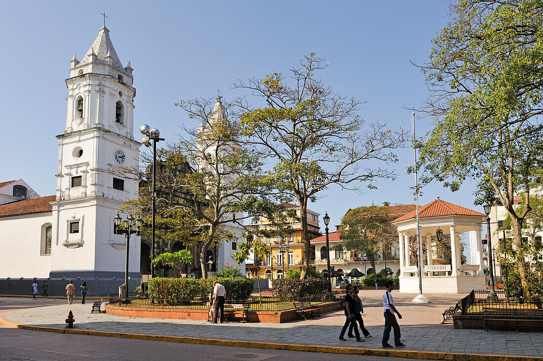 Cathedral on the Plaza de la Independencia,Casco Antiguo the historic district of Panama City,Republic of Panama,Central America