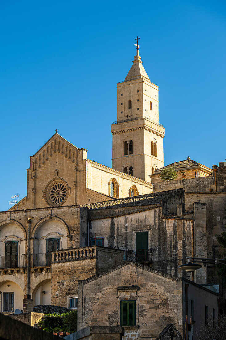 Matera Kathedrale in den Sassi di Matera, dem historischen Zentrum von Matera, Basilikata, Italien.