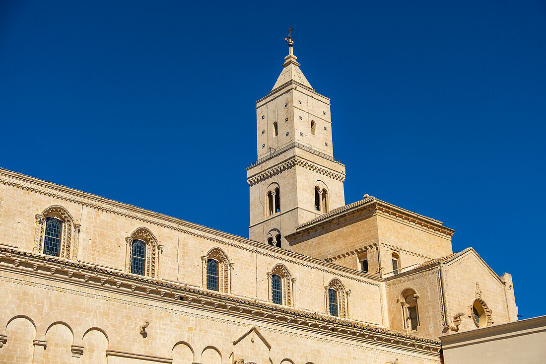 Matera Cathedral in the Sassi di Matera, the historic center of Matera, Basilicata, Italy.