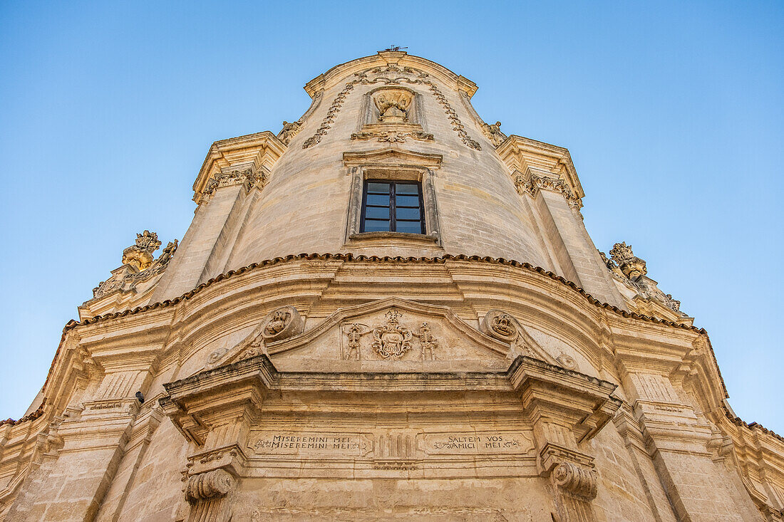  Fassade der Chiesa del Purgatorio in Matera, Basilikata, Italien. 