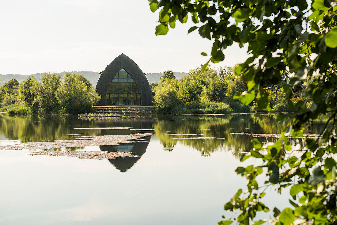  picturesque lake, Biodiversum Camille Gira, Center d&#39;accueil Haff Réimech, near Schengen, Moselle, Luxembourg, Luxembourg 