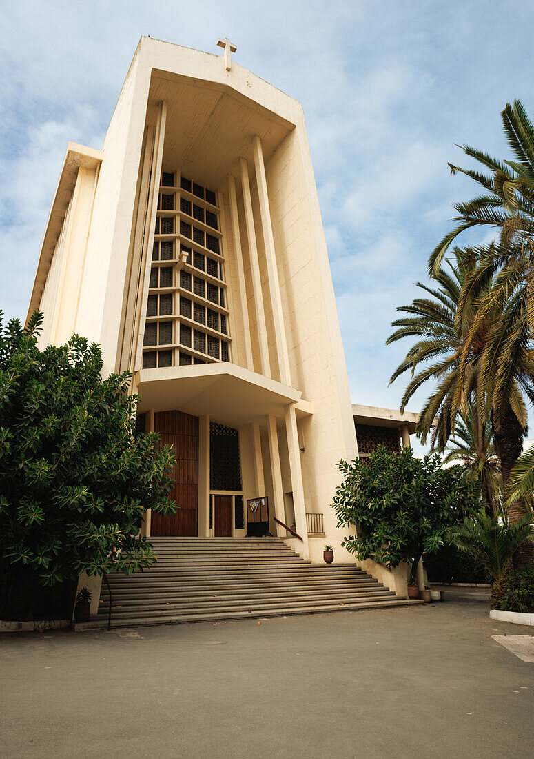  The Church of Notre Dame de Lourdes was photographed in Morocco, Casablanca. It is one of the Christian churches of Casablanca. 