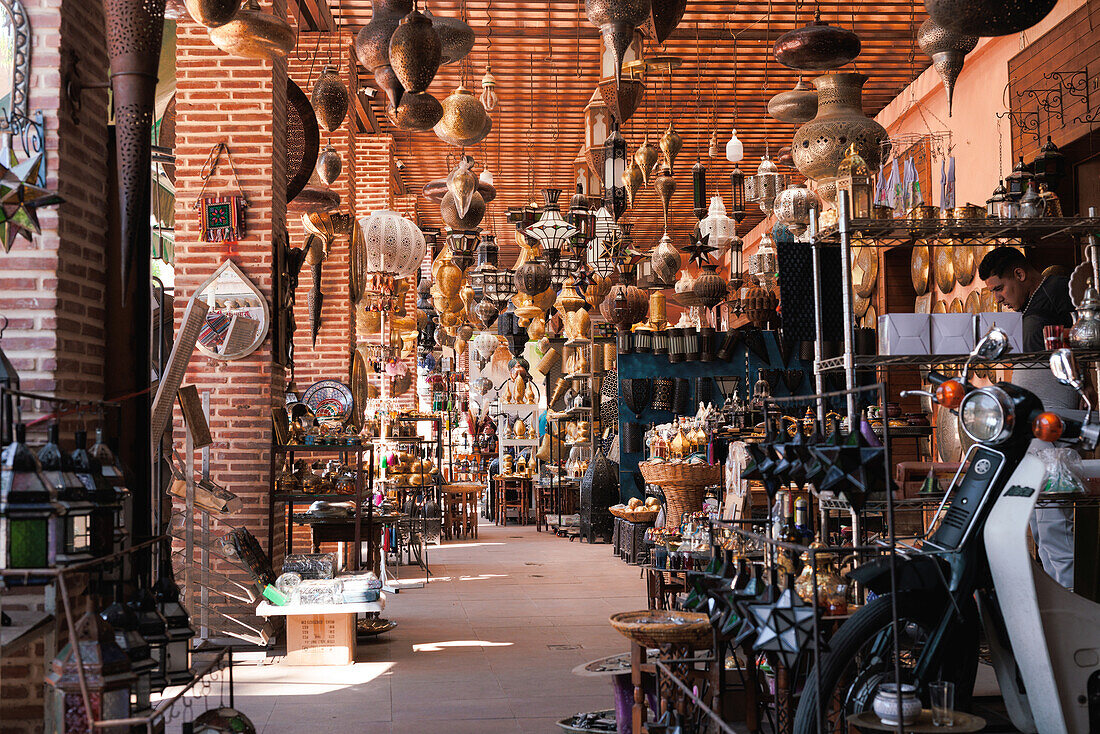  Lamp shop near the old historic Medina of Marrakech. 