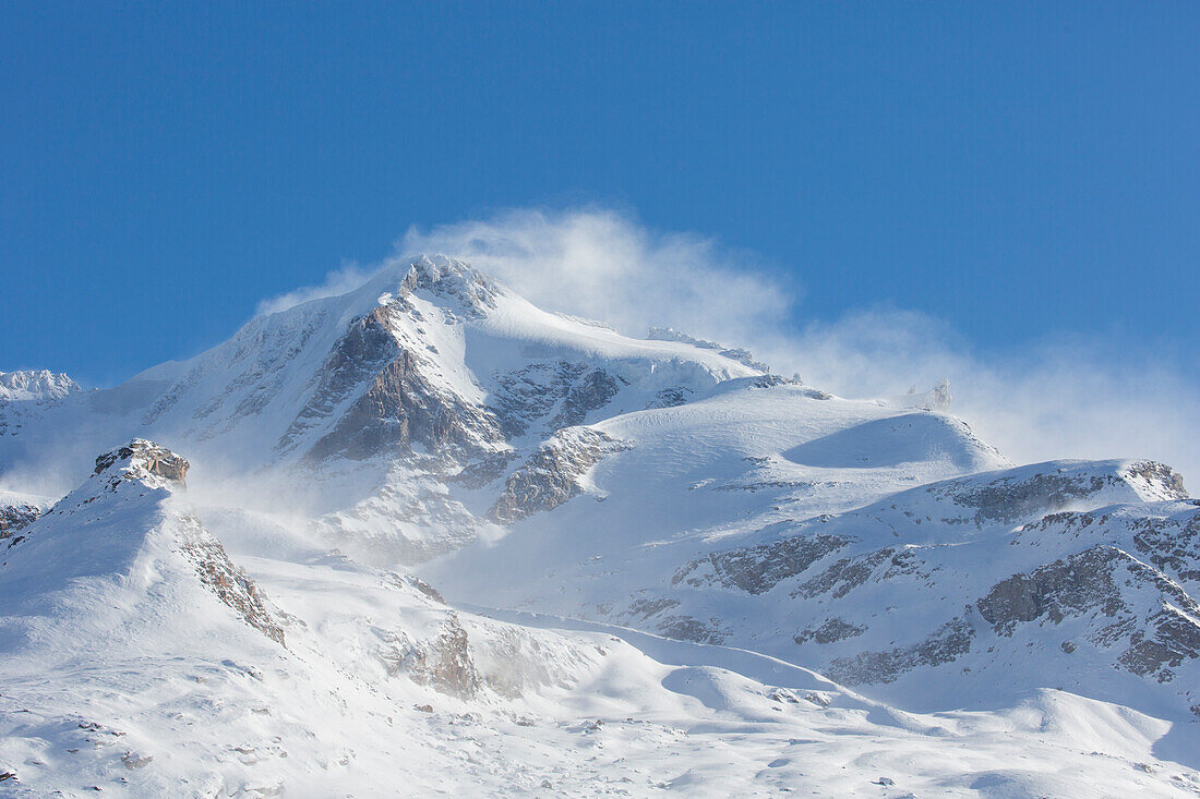  Snowstorm on the Gran Paradiso mountain, Gran Paradiso National Park, Aosta Valley, Italy 