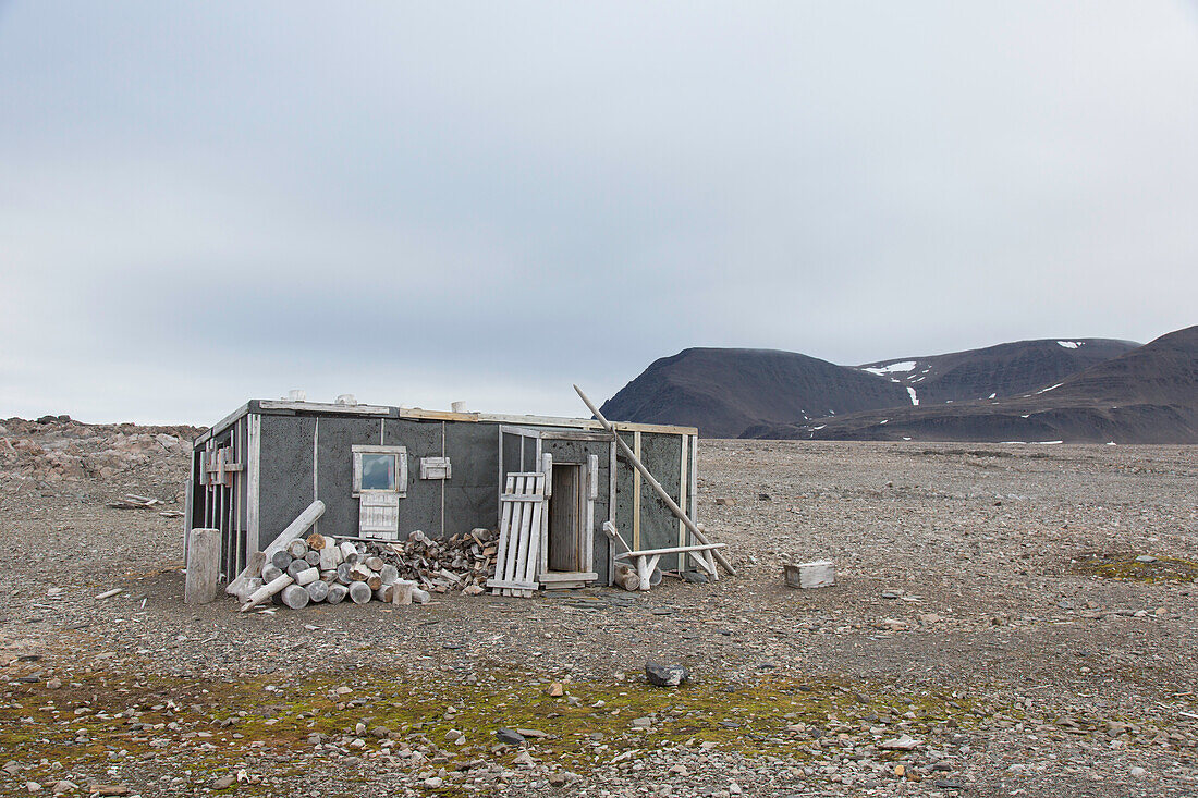  Trapperhuette Ritterhuette, writer Christiane Ritter spent the winter here, Spitsbergen, Norway 