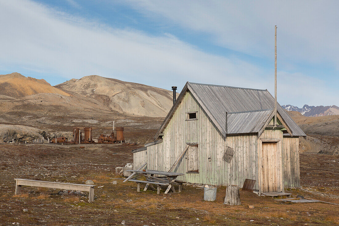  Camp Mansfield, remains of an old marble quarry near Blomstrandhalvoya, Kongsfjorden, Svalbard, Norway 