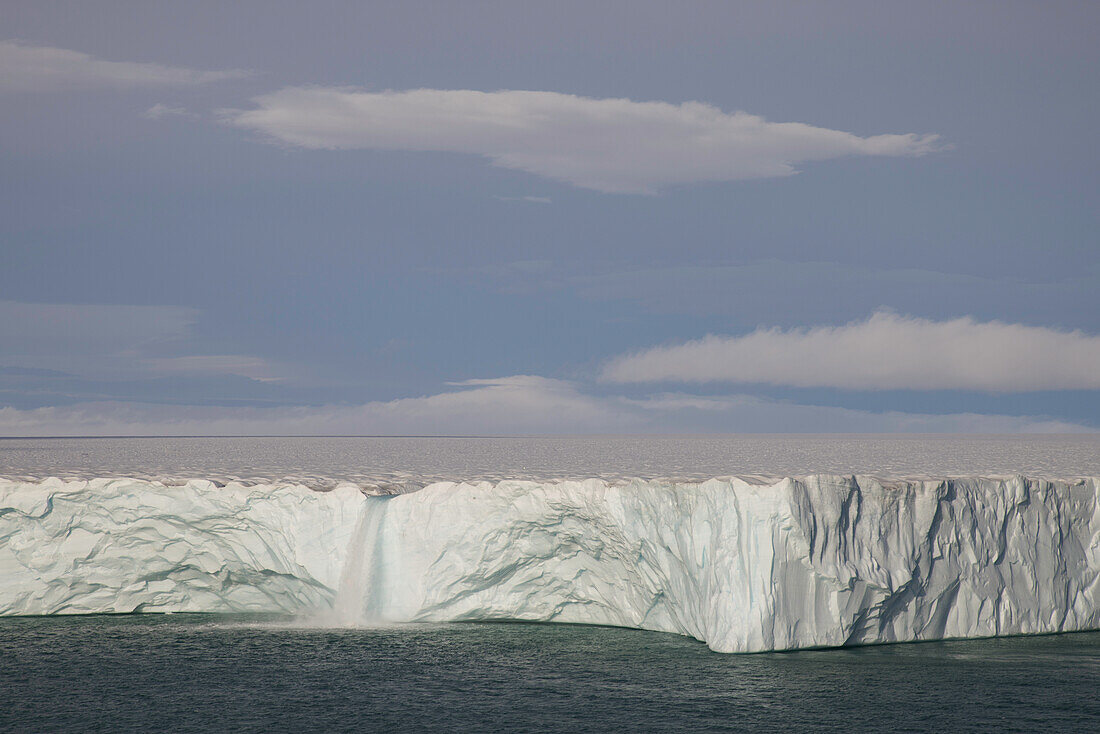  View of the Brasvellbreen glacier on the Austfonna ice cap, Svalbard, Norway 