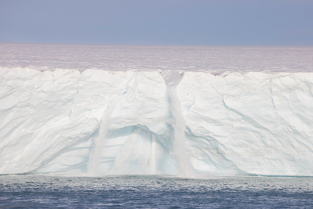  View of the Brasvellbreen glacier on the Austfonna ice cap, Svalbard, Norway 