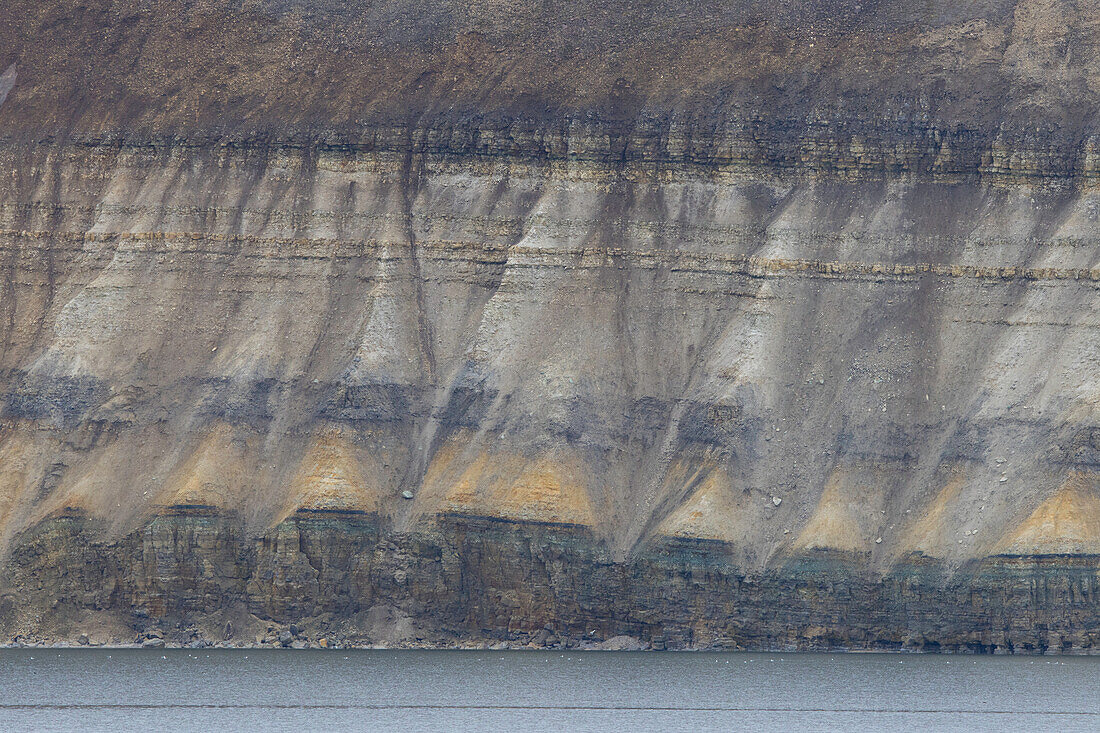  Rock formations in the Hinlopen Strait, Spitsbergen, Norway 