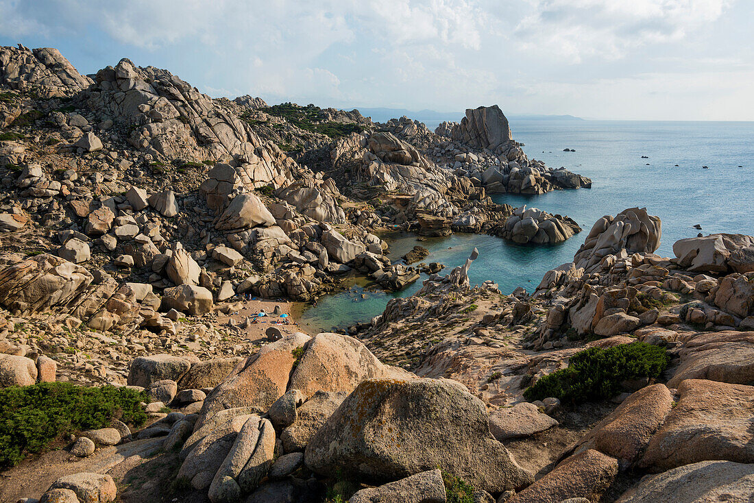  Bizarre and huge granite rocks by the sea, Spiaggia Cala Francese, Capo Testa, near Santa Teresa di Gallura, Sardinia, Italy 