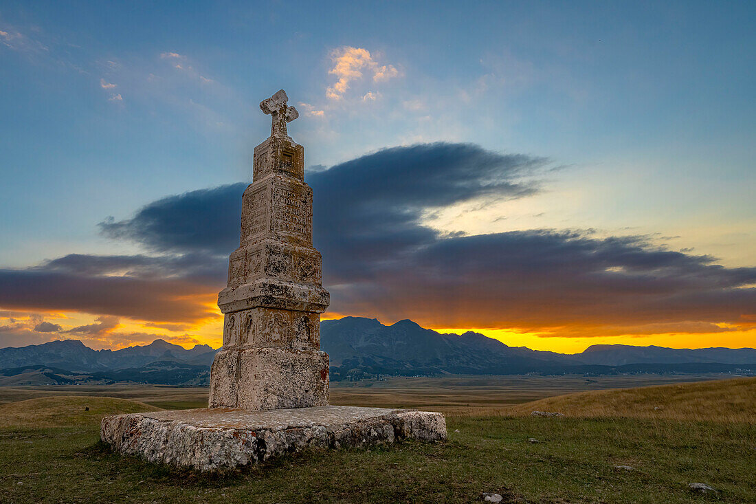  Landmark Spomenik Žugića 1909, monument Balkan War of 1909 near Nikšić, Durmitor Mountains, Durmitor National Park, UNESCO World Heritage Site, Novakovići, Žabljak Montenegro 