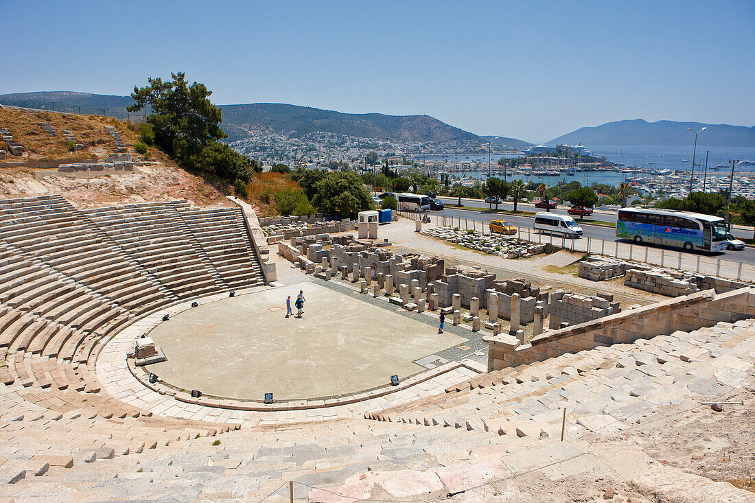 Theatre at Halicarnassus, aka Bodrum Antique Theatre, a 4th-century BC Greco-Roman theatre located in Bodrum, Mugla Province, Turkey.