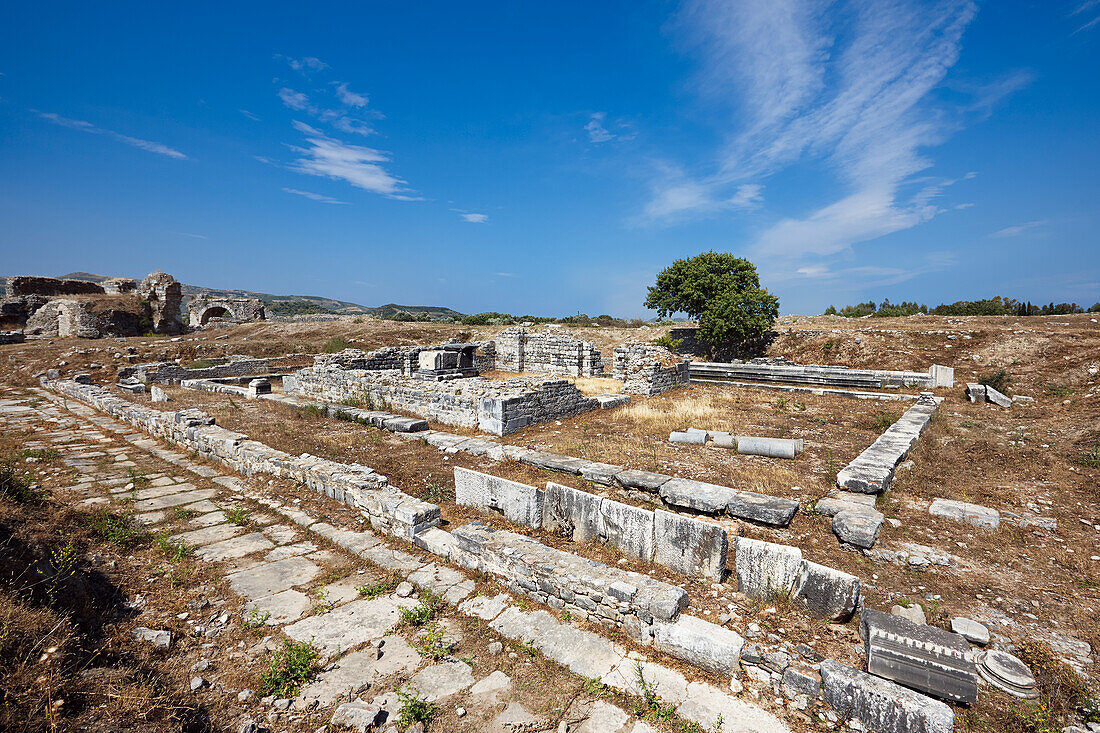 Ruinen in Milet, einer antiken griechischen und dann römischen Stadt in Westanatolien. Provinz Aydin, Türkei.