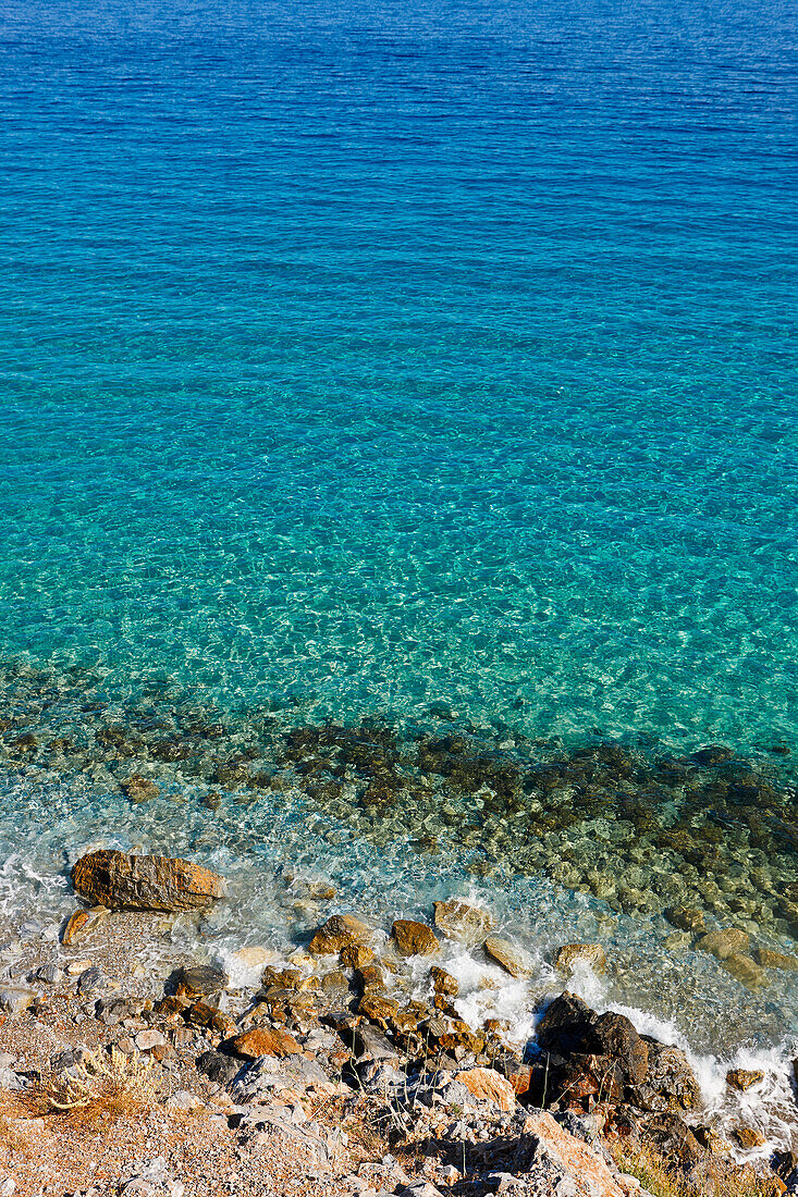 Crystal clear turquoise sea water at Dilek Peninsula National Park, Aydin Province, Turkey.