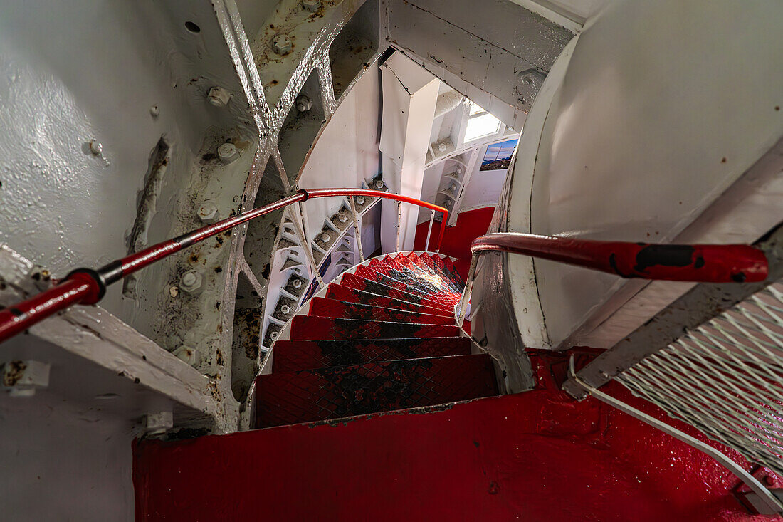  Norway, Lindesnes, Lindesnes Fyr, stairs in the lighthouse 