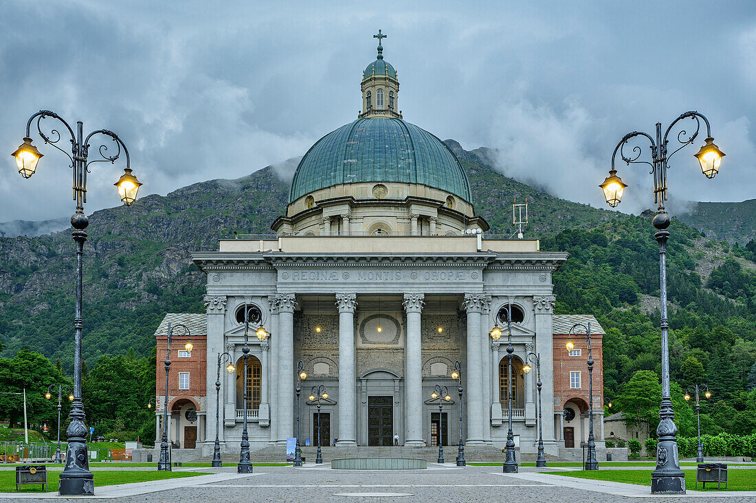  Oropa pilgrimage church, Basilica Superiore, UNESCO World Heritage Site Sacri Monti, Biella, Alpi Biellesi, Valais Alps, Piedmont, Italy 