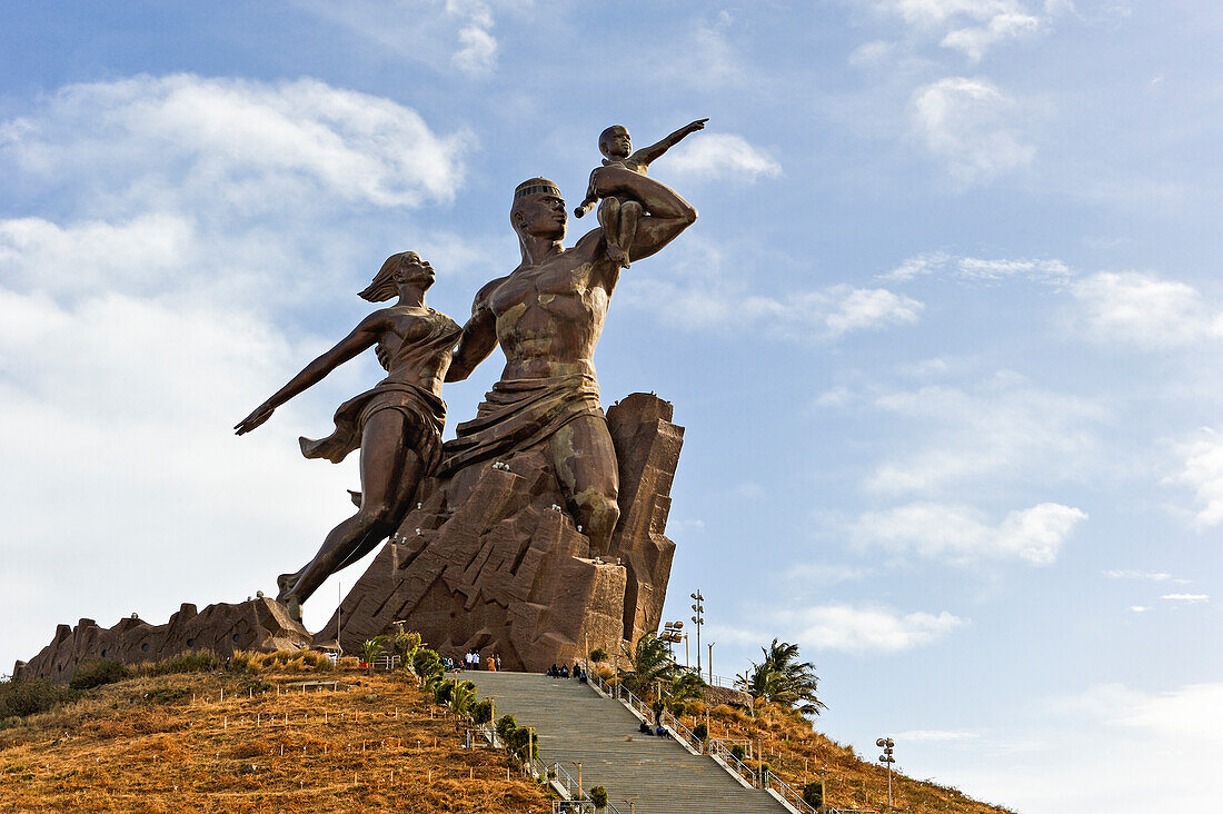 Denkmal 'Monument de la Renaissance Africaine', Bronzestatue auf einem Hügel der Collines des Mamelles, Dakar, Region Dakar, Senegal, Westafrika