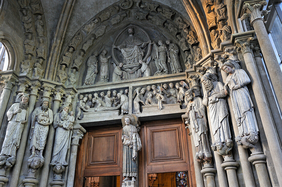 South portal of the Cathedral of Notre Dame,Lausanne,Canton of Vaud,Switzerland,Europe